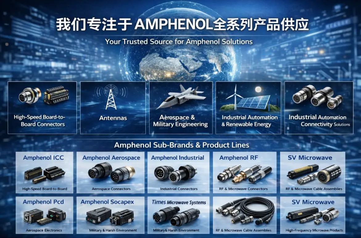 我们专注于Amphenol全系列产品 Amphenol安费诺全系列产品供应-连接器天线航空航天工业自动化
